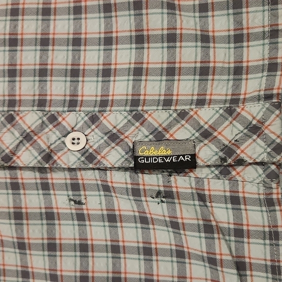 CABELA'S Guidewear Gray & Red Plaid Button-Up Shirt - Picture 7 of 11